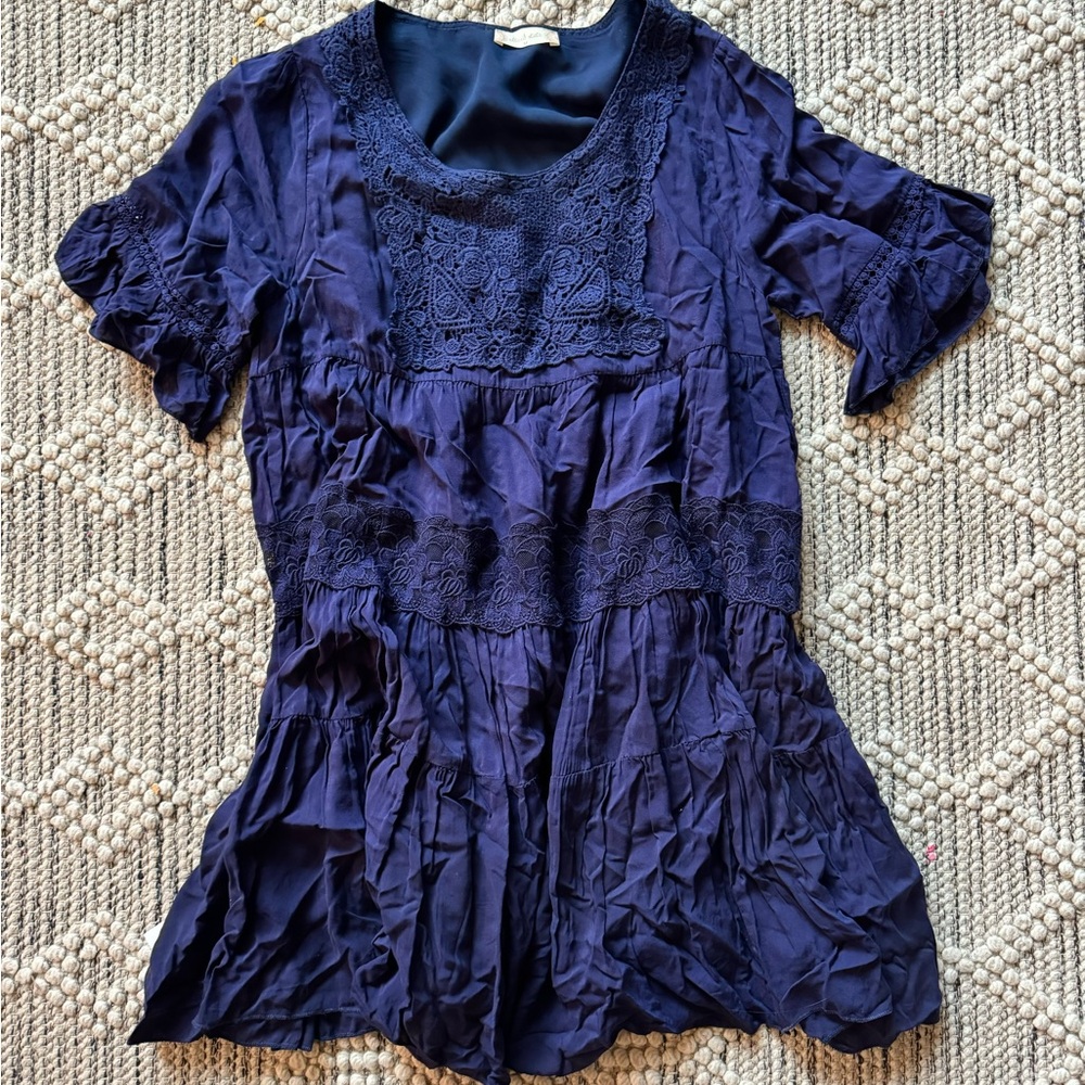 ALTAR’d State Navy Lace Embroidered Dress